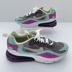 Nike Air Max 270 React (GS) Shoes BQ0103-007 Gunsmoke Violet size 7 Y / 8.5 W